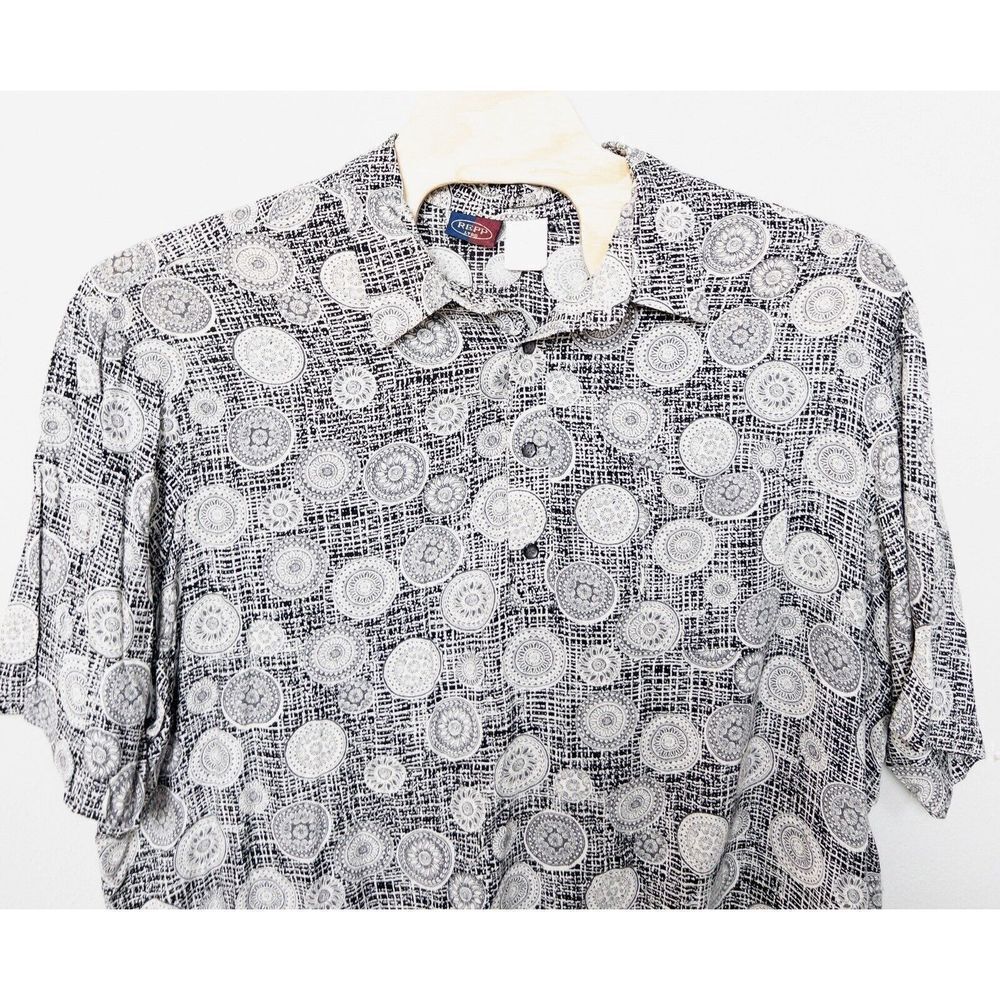 Vintage 1980’s Repp Ltd Shirt Mens 3XL Big 100% Rayon Pre‎ Tencel Changeover USA